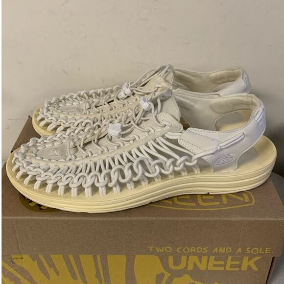 KEEN Men’s Size 11.5 UNEEK Classic Two Cord Sandals, Star White - Picture 3 of 10